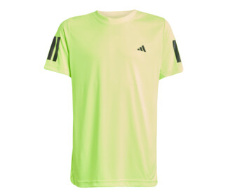 adidas Boys' Club 3 Stripes Tee (Lucid Lemon)