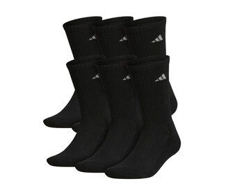 adidas Men's Athletic Cushioned Crew 6-Pack (Black)