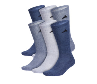 adidas Men's Athletic Cushioned Crew 6-Pack (Tech Indigo Blue)