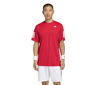 adidas Club 3 Stripes Tee (M) (Pure Ruby)