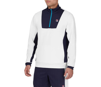 FILA Groundbreaker Long Sleeve 1/4 Zip Top (M) (White/Navy)