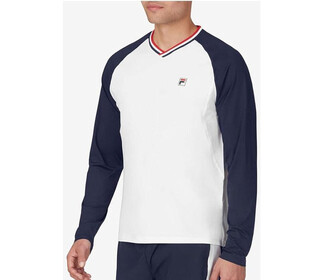 FILA Essentials Heritage Long Sleeve Top (M) (White/Navy)