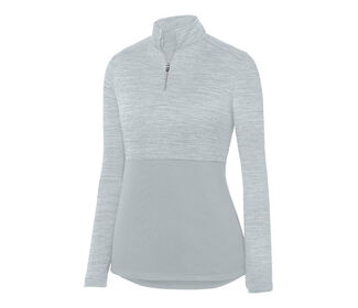 Augusta Shadow Tonal Heather 1/4 Zip Pullover (W) (Silver)