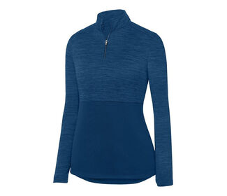 Augusta Shadow Tonal Heather 1/4 Zip Pullover (W) (Navy)