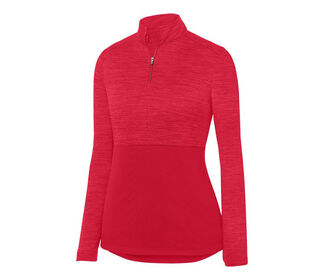 Augusta Shadow Tonal Heather 1/4 Zip Pullover (W) (Red)