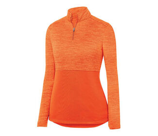 Augusta Shadow Tonal Heather 1/4 Zip Pullover (W) (Orange)