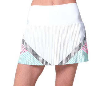 K-Swiss Pleated Skirt 14.5" (W) (White/Pink)