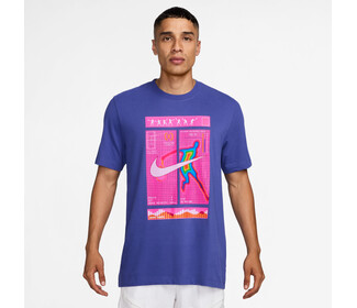 Nike Court Dri-FIT Tennis Tee Print (M) (Deep Night)