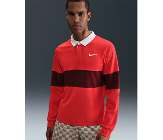 Nike Court Slam RG Long Sleeve Polo (M) (Light Crimson)