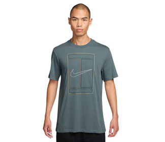 Nike Court Heritage Graphic Tee (M) (Mineral Slate)