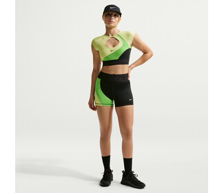Nike Pro Sculpt High-Rise 3" Shorts (W) (Black/Green)