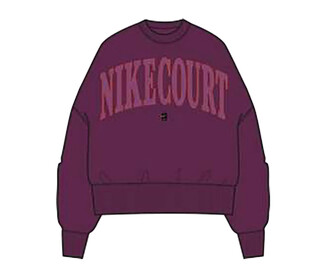 Nike Court Heritage Oversized Crewneck Sweatshirt (W) (Sangria)