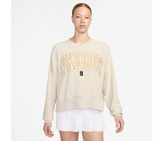 Nike Court Heritage Oversized Crewneck Sweatshirt (W) (Light Orewood Brown)