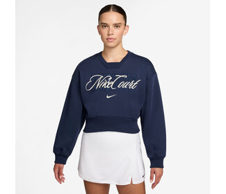 Nike Court French Terry Crew Neck Sweatshirt (W) (Navy)