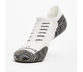 Thor-Lo Experia TECHFIT Light Cushion No Show Tab Rocket Grip (White Grey)